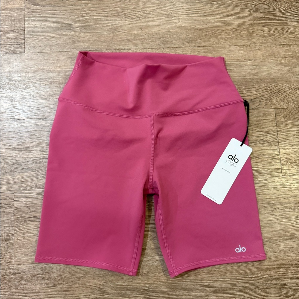 ALO Yoga Women's Fuchsia High-Waist Bike Shorts